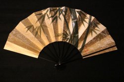 画像2: 手描き　桜／青竹　（ごま竹扇子立・桐箱入）