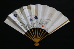 画像2: 手描き　夜桜／うさぎ図　（ごま竹扇子立・紙箱入）