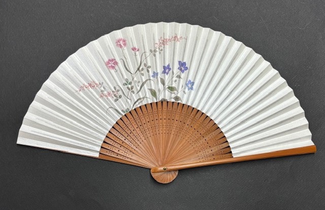 画像1: ＜琳風扇＞エレガント 桔梗撫子図