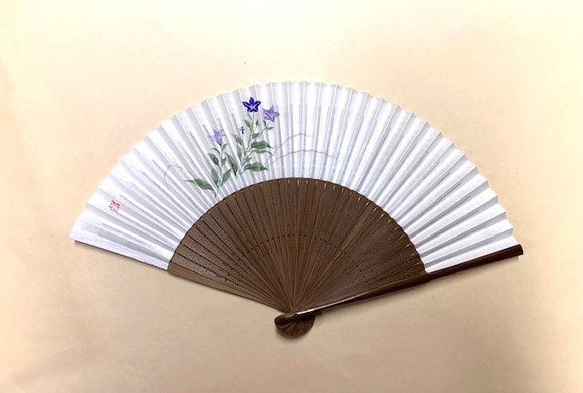 画像1: ＜琳風扇＞　手描き　桔梗図